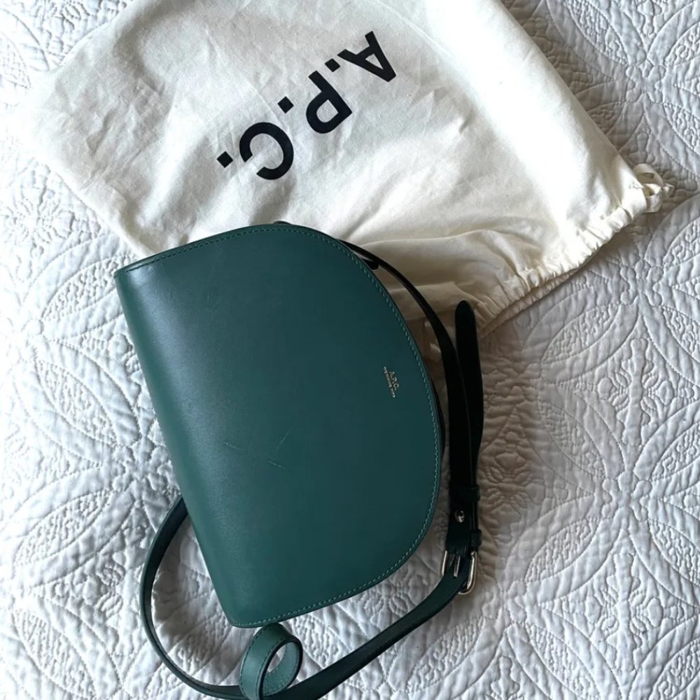 APC Demi Lune Green Purse Crossbody